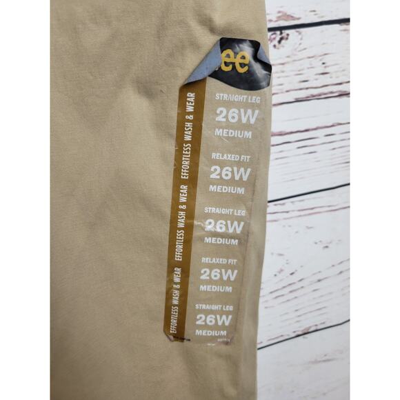 NWT Lee Tan Chino Straight Leg Relaxed Fit Mid Rise Pants Women's Plus Size 26W - Picture 7 of 13